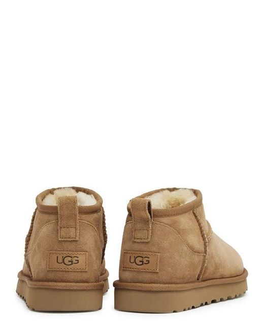 Ugg Brown Classic Ultra Mini Suede Ankle Boots