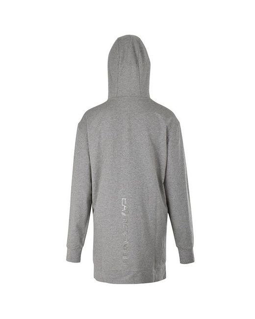 EA7 Gray Ea7 Series Floral Pattern Hooded Long Sweaters