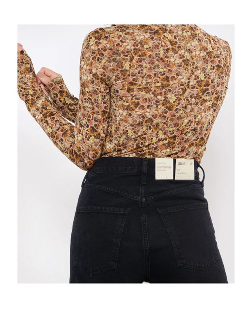 Isabel Marant Brown Multicolored Printed Knitted Top