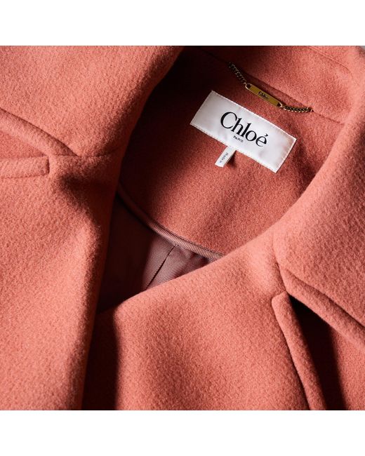 Chloé Red Ma96 Pea Coat