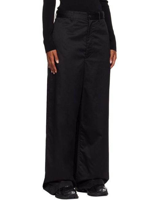 Balenciaga Black Drop-Crotch Wide-Leg Trousers