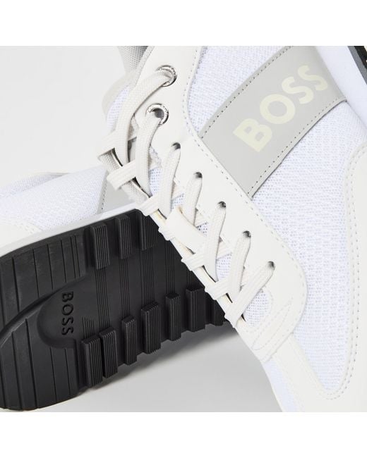Boss White Simple Casual Shoes for men