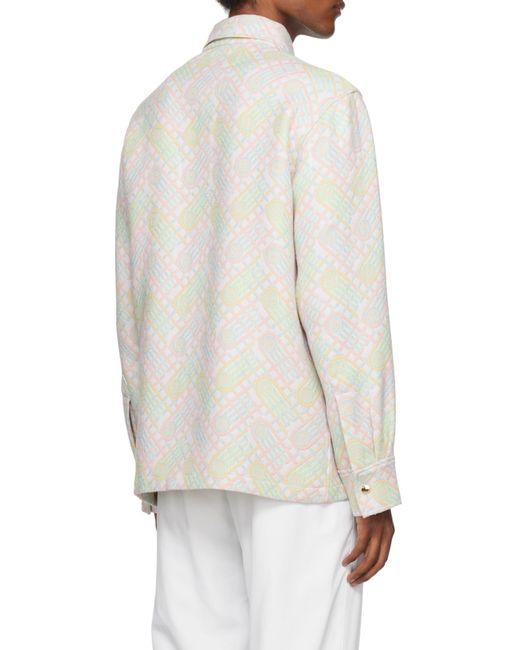 Casablanca Gray Logo-Appliqué Monogram-Jacquard Jacket for men