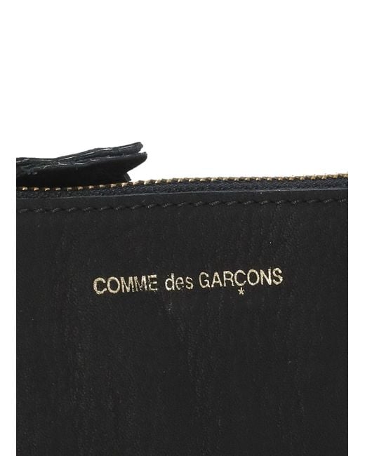 Comme des Garçons Black Comme Des Garçons Wallet Logo Printed Zip-Up Wallet for men