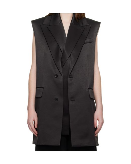 Jean Paul Gaultier Black Double Layer Sleeveless Jacket for men