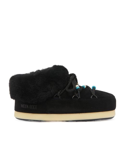 Moon Boot Black Round Toe Ankle Boots