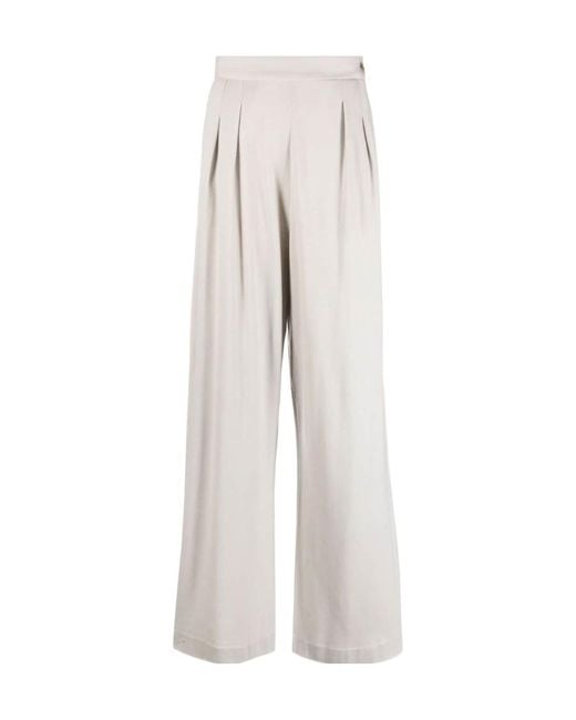 Fabiana Filippi White Wide-Leg Pleated Detail Pants