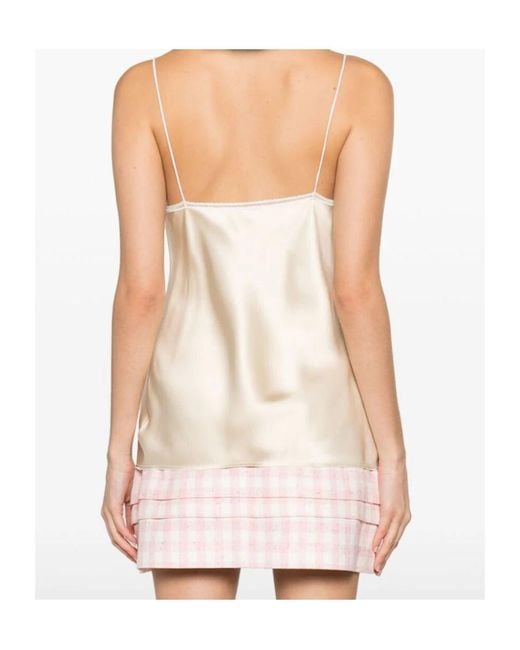 N°21 Natural Spaghetti-Straps Satin-Finish Top