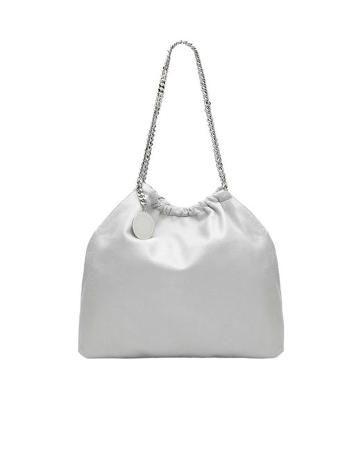 Stella McCartney Gray Logo Plaque Falabella Tote Bag