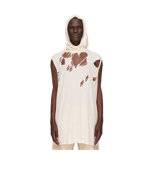 Rick Owens Natural Drkshdw Ss25 Hollywood Grace Hood for men