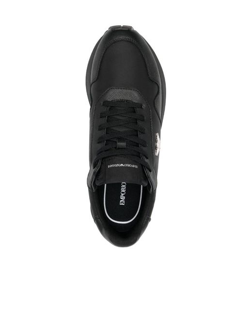 Emporio Armani Black Sustainability Low-Top Sneakers for men