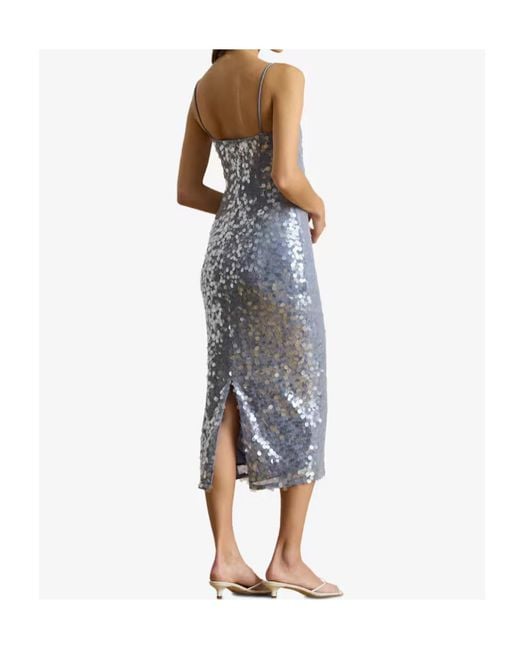 Ralph Lauren Blue Lauren Sequined Slip Midi Dress