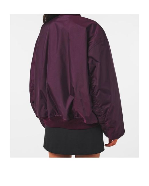 Balenciaga Purple Stand-Up Collar Casual Jacket