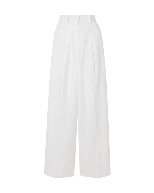 Theory White Double Pleat Trousers
