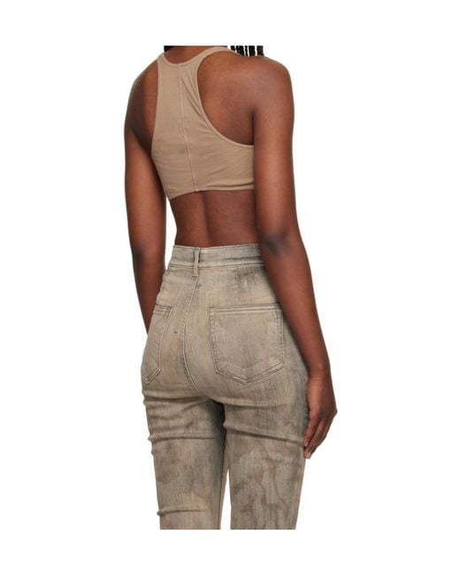 Rick Owens Brown Square Neck Vest