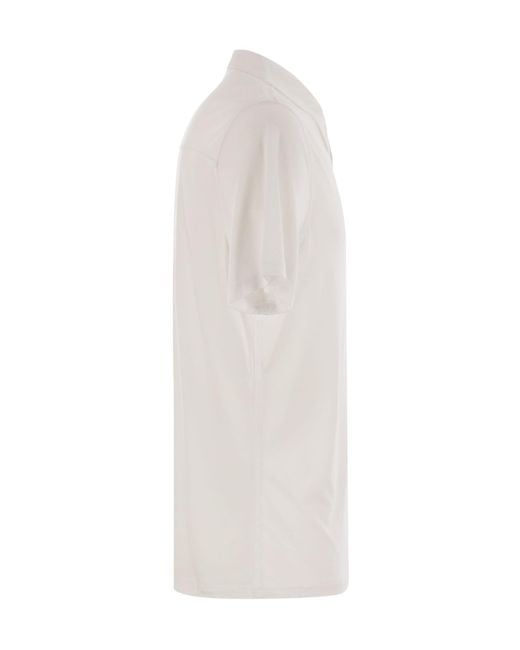 Majestic Filatures White Short-Sleeved Polo Shirt for men