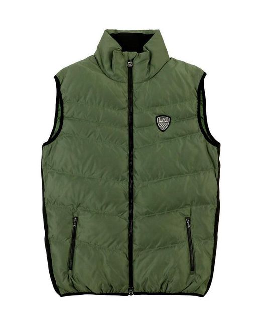 EA7 Green Quilted Sleeveless Vest for men