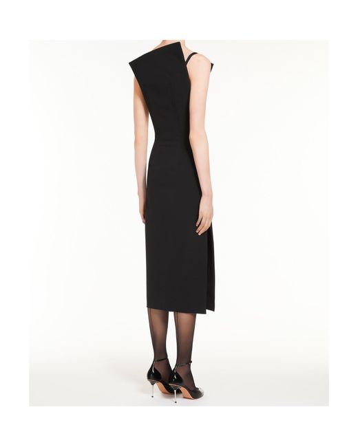Sportmax Black Asymmetric Midi Dress