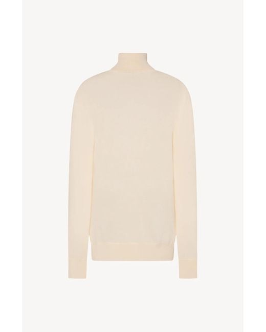 The Row White Lizzy Turtleneck Jumper