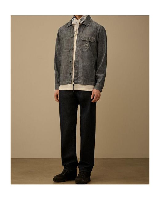 C P Company Gray Long Sleeve Zip Shirt for men