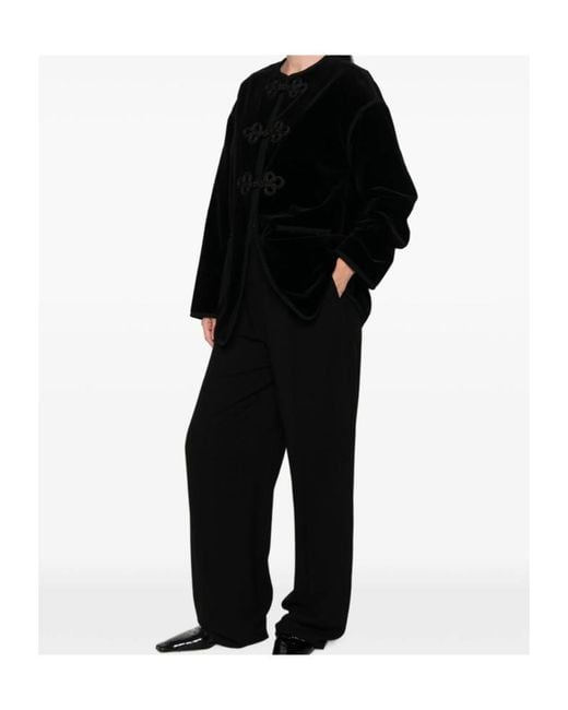 Soeur Black Lutetia Frog-Fastening Coat