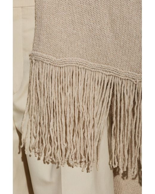 Max Mara Natural Tassel Shawl