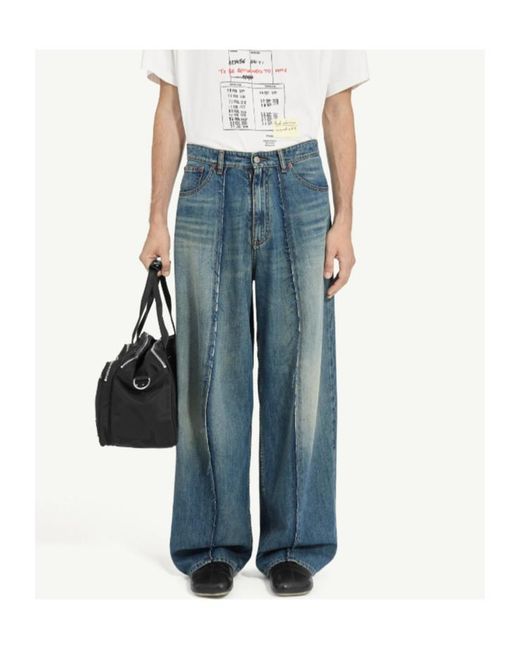 MM6 by Maison Margiela Blue Wide-Leg Jeans for men