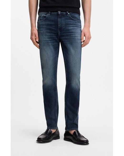 Boss Blue Delaware Slim-Fit Jeans for men