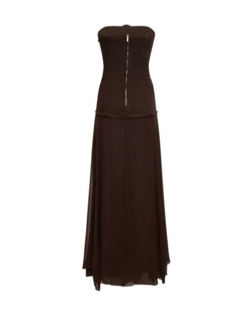 Blumarine Brown Tube Top Sleeveless Dress
