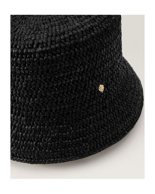 Helen Kaminski Black Woven-Raffia Bucket Hat