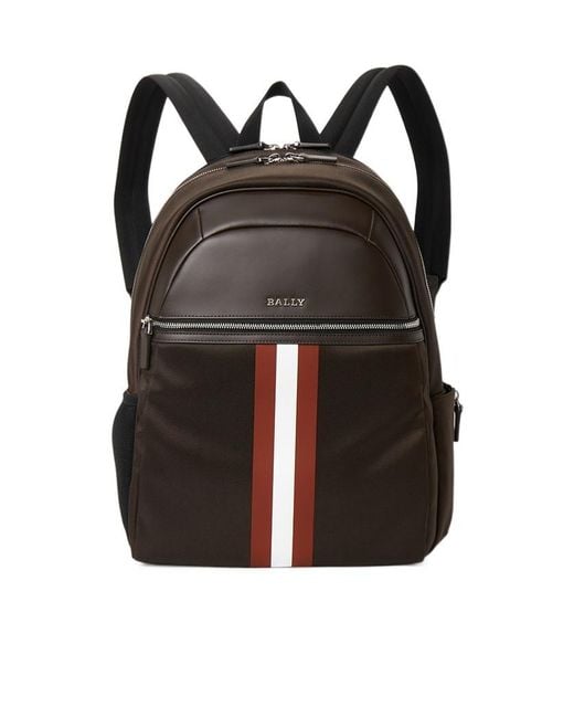 Bally Black Zippered Backpack for men