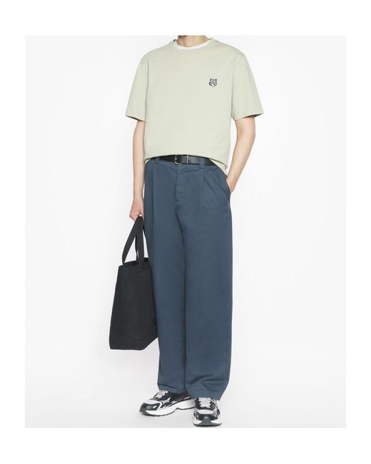 Maison Kitsuné White Maison Kitsuné Fox Head Comfort T-Shirt for men