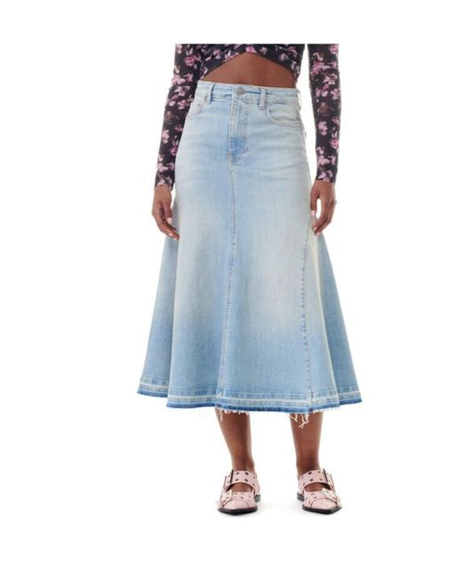 Ganni Blue Denim Skirt