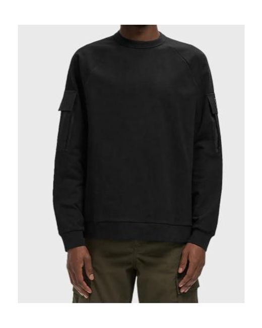 C P Company Black Sleeve Pocket Sweatshirt for men