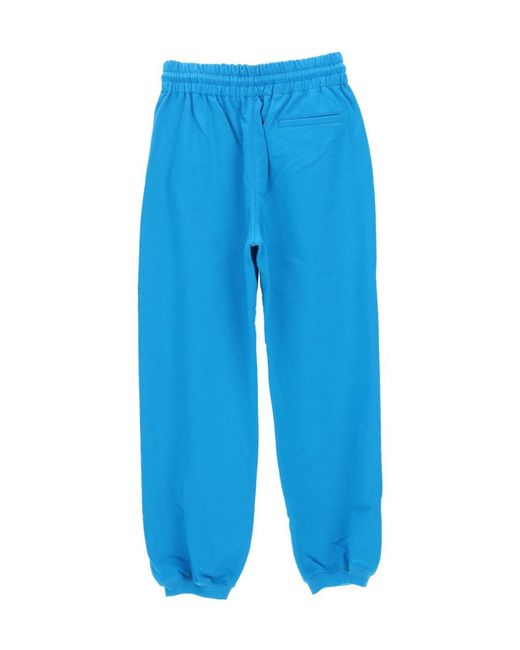 Off-White c/o Virgil Abloh Blue Logo-Embroidered Cotton Track Pants