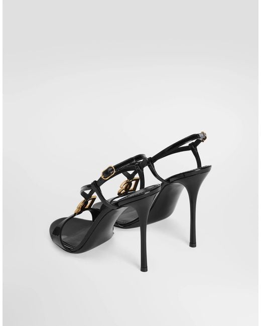 Dolce & Gabbana Metallic Patent Sandals