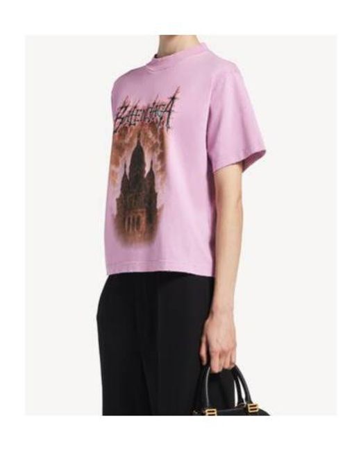 Balenciaga Pink Cotton Sacré Cœur T-Shirt
