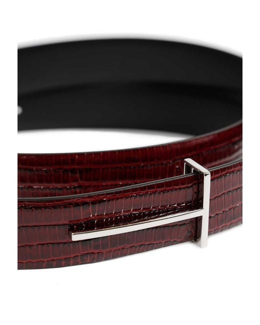 Tom Ford White T-Buckle Belt for men