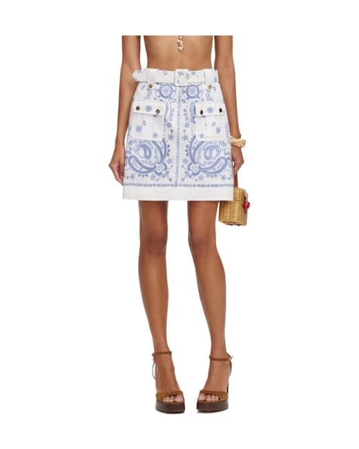 Self-Portrait Blue Paisley-Print Skorts