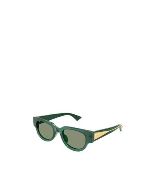 Bottega Veneta Green Eyewear Cat Eye Frame Sunglasses