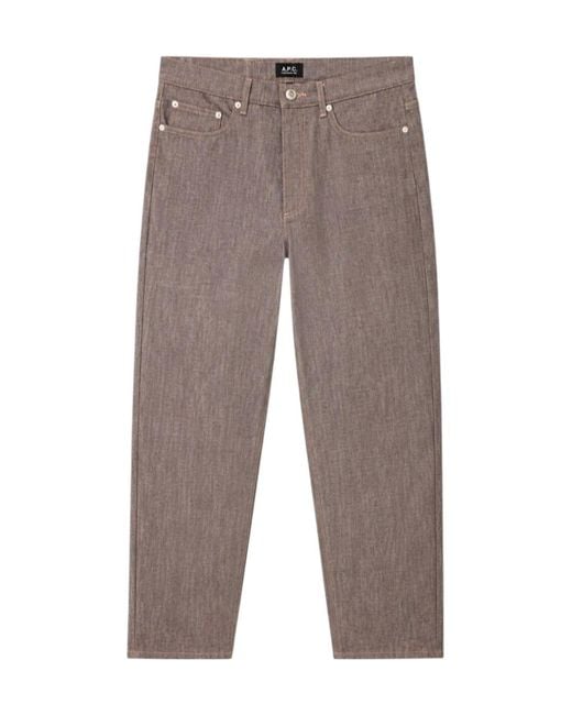 A.P.C. Gray Jean Martin Straight-Leg Five-Pocket Jeans for men