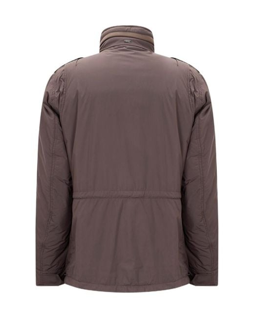 Herno Brown Long-Sleeved Padded Jacket for men