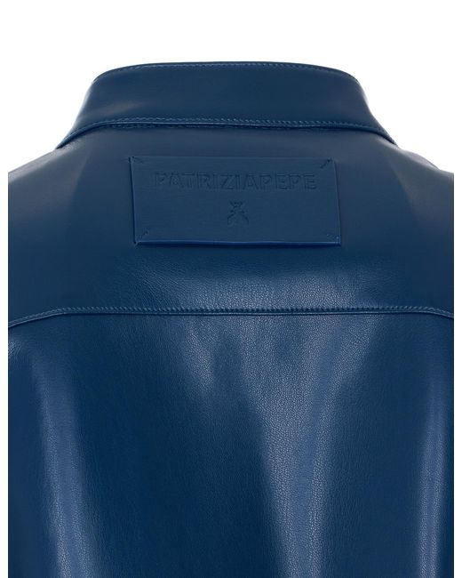 Patrizia Pepe Blue Jacket With Frontal Zip Closure