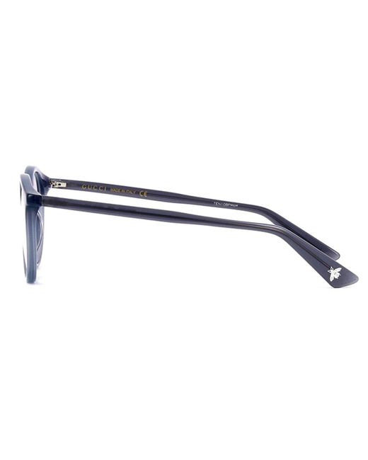 Gucci Metallic Eyewear Round Frame Glasses for men
