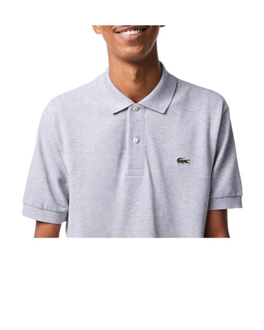 Lacoste Gray Classic Short Sleeve Polo Shirt for men