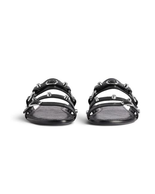 Balenciaga White Stud Detailed Slip-On Sandals