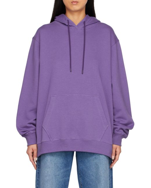 MSGM Purple Drawstring Cotton Hoodie
