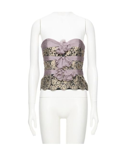 Valentino White Bow Detailed Strapless Top