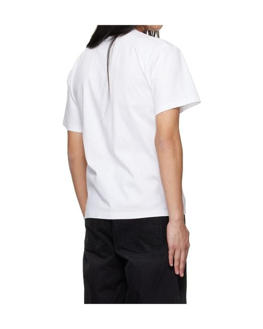 HELIOT EMIL White Foal Crew Neck T-Shirt for men