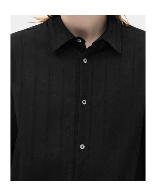Ann Demeulemeester Black Andre Vertical-Stripe Shirt for men